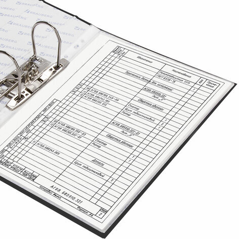 Папка-регистратор BRAUBERG с покрытием из ПВХ, 70 мм, черная (удвоенный срок службы), 220891