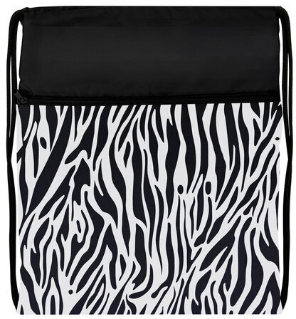 Мешок для обуви BRAUBERG БОЛЬШОЙ, с ручкой, карман на молнии, сетка, 49х41 см, "Zebra", 271611