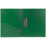 Папка с боковым металлическим прижимом и внутренним карманом BRAUBERG "Contract", зеленая, до 100 л., 0,7 мм, бизнес-класс, 221789