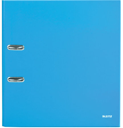 Папка-регистратор LEITZ "WOW", механизм 180°, ламинированная, 80 мм, голубая, 10050036