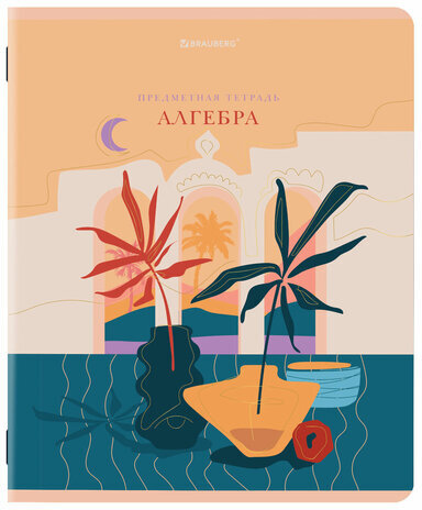 Тетрадь предметная "ELEGANCE" 48 л., SoftTouch, фольга, АЛГЕБРА, клетка, BRAUBERG, 404544