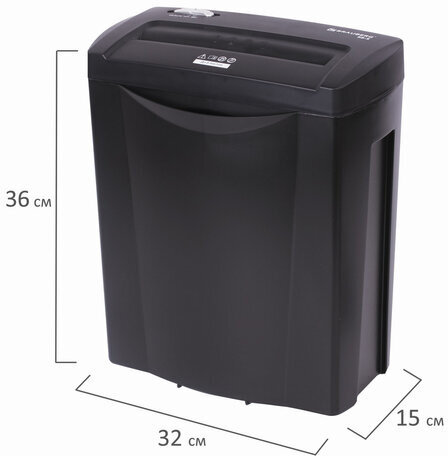 Уничтожитель (шредер) BRAUBERG S8-S, 2 уровень секретности, полоски 6 мм, 8 листов, 15 л, 531088