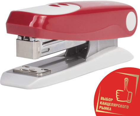 Степлер №24/6, 26/6 BRAUBERG "Germanium", до 20 листов, тёмно-красный, ГАРАНТИЯ 5 ЛЕТ, 226579