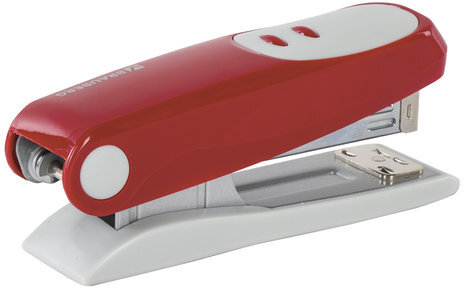 Степлер №24/6, 26/6 BRAUBERG "Germanium", до 20 листов, тёмно-красный, ГАРАНТИЯ 5 ЛЕТ, 226579