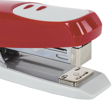 Степлер №24/6, 26/6 BRAUBERG "Germanium", до 20 листов, тёмно-красный, ГАРАНТИЯ 5 ЛЕТ, 226579