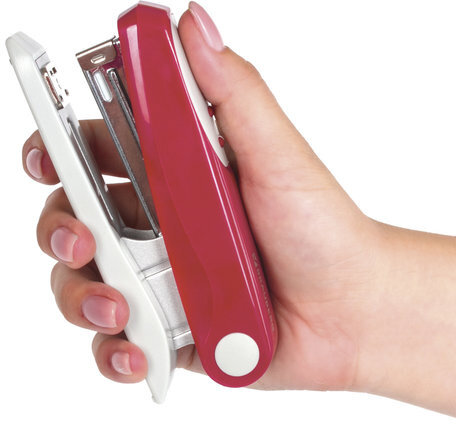 Степлер №24/6, 26/6 BRAUBERG "Germanium", до 20 листов, тёмно-красный, ГАРАНТИЯ 5 ЛЕТ, 226579