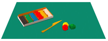 Набор для уроков труда ПИФАГОР: клеёнка ПВХ зеленая, 69х40 см, нарукавники синие, 227058