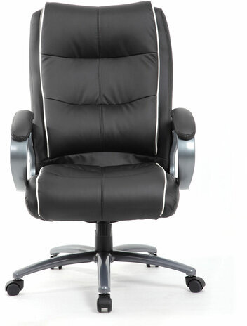 Кресло офисное BRABIX PREMIUM "Strong HD-009", НАГРУЗКА до 200 кг, экокожа черная, ткань серая, 531945