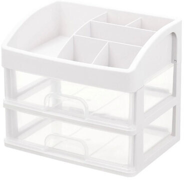 Органайзер для хранения косметики, канцтоваров, мелочей ДВА УРОВНЯ, 20х17х23,5 см, DASWERK, 608478