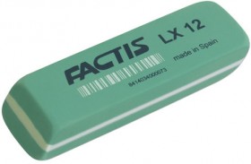 Ластик большой FACTIS LX 12 (Испания), 74х24х13 мм, зеленый, прямоугольный, скошенные края, CPFLX12