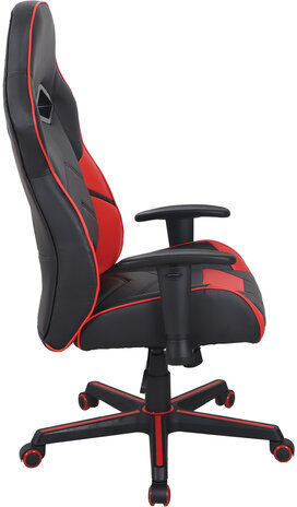 Кресло компьютерное BRABIX "Storm GM-006", регулируемые подлокотники, экокожа, черное/красное, 532500