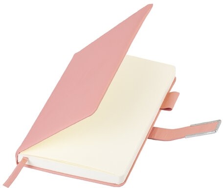 Ежедневник недатированный А5 143х210мм BRAUBERG Deluxe, под кожу, магнит 160л, розовый, 117143