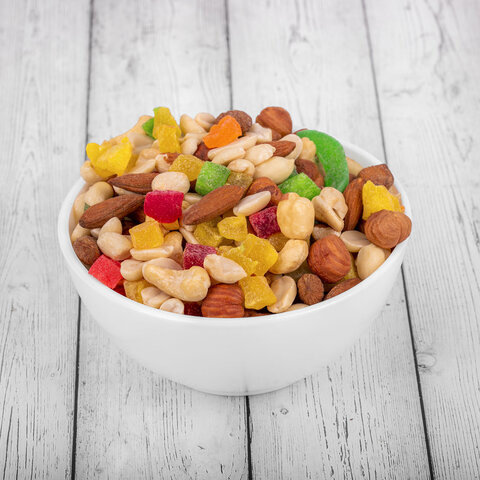 Ореховая смесь сушеная, WELDAY, фундук, миндаль, арахис, кешью, ананас, 1000 г, 622478