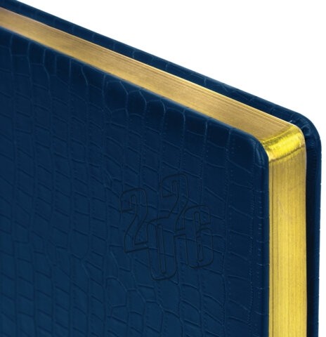 Ежедневник датированный 2026, БОЛЬШОЙ ФОРМАТ 210х297 мм, А4, BRAUBERG "Comodo", под кожу, синий, 117243