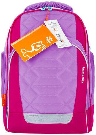 Рюкзак TIGER FAMILY школьный, Rainbow, с ортопедической спинкой, "Rainbow Sorbet", 39х31х20 см, 228940, TGRW-011A
