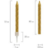 Набор свечей для торта 12 шт., 6 см, с держателем, золотой металлик, ЗОЛОТАЯ СКАЗКА, в блистере, 591449