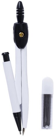 Готовальня ПИФАГОР, 8 предметов: циркуль 120 мм, чертежные принадлежности, металлический пенал, 210859