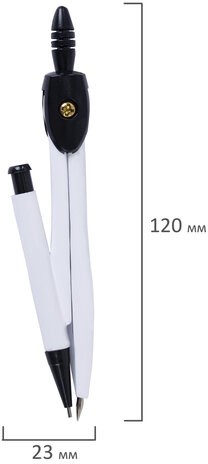 Готовальня ПИФАГОР, 8 предметов: циркуль 120 мм, чертежные принадлежности, металлический пенал, 210859