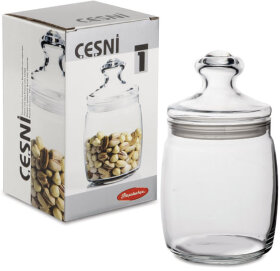 Банка с крышкой &quot;Cesni&quot; для сыпучих продуктов, 1 шт., 940 мл, стекло, PASABAHCE, 97560
