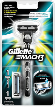 Бритва GILLETTE (Жиллет) "Mach3", с 2 сменными кассетами, для мужчин