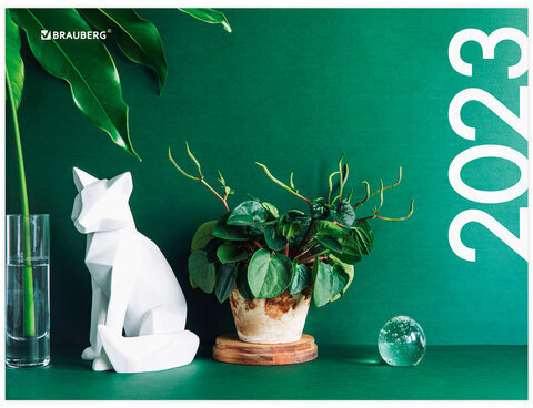 Календарь квартальный на 2023 г., 3 блока, 3 гребня, с бегунком, мелованная бумага, "КОЛЛАЖ", BRAUBERG, 114263