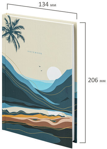 Блокнот А5 (134х206 мм), 80 л., твёрдый, клетка, фольга, STAFF, "Mountains", 114431