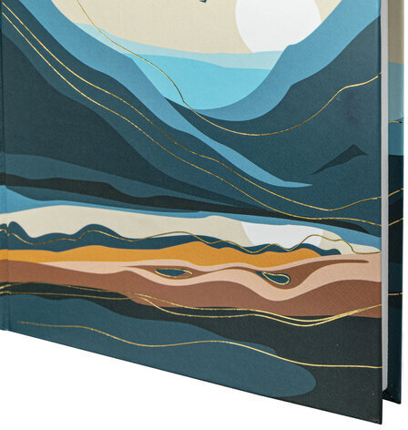 Блокнот А5 (134х206 мм), 80 л., твёрдый, клетка, фольга, STAFF, "Mountains", 114431