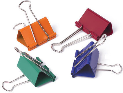 Зажимы для бумаг ОФИСМАГ, КОМПЛЕКТ 12 шт., 41 мм, на 200 листов, цветные, картонная коробка, 226766