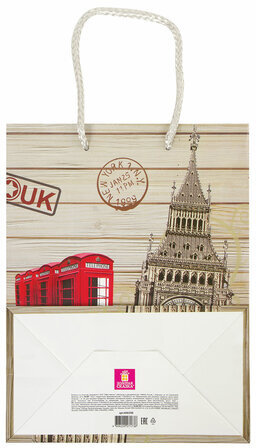Пакет подарочный 17,8x9,8x22,9 см, ЗОЛОТАЯ СКАЗКА "Лондон", ламинированный, 606598